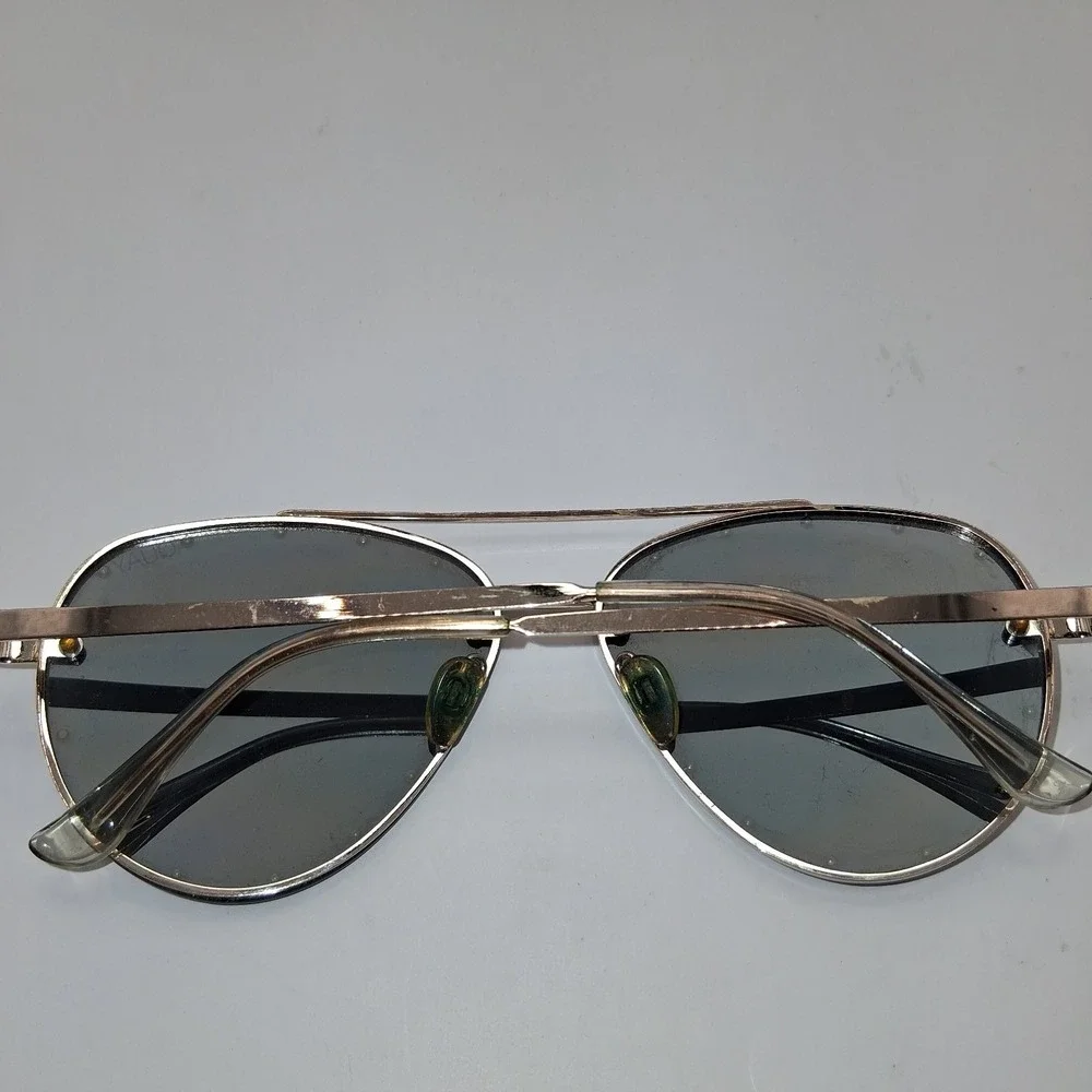 QUAY AUSTRALIA Sunglasses Women's Silver-tone Dark Grey Aviator Studded
